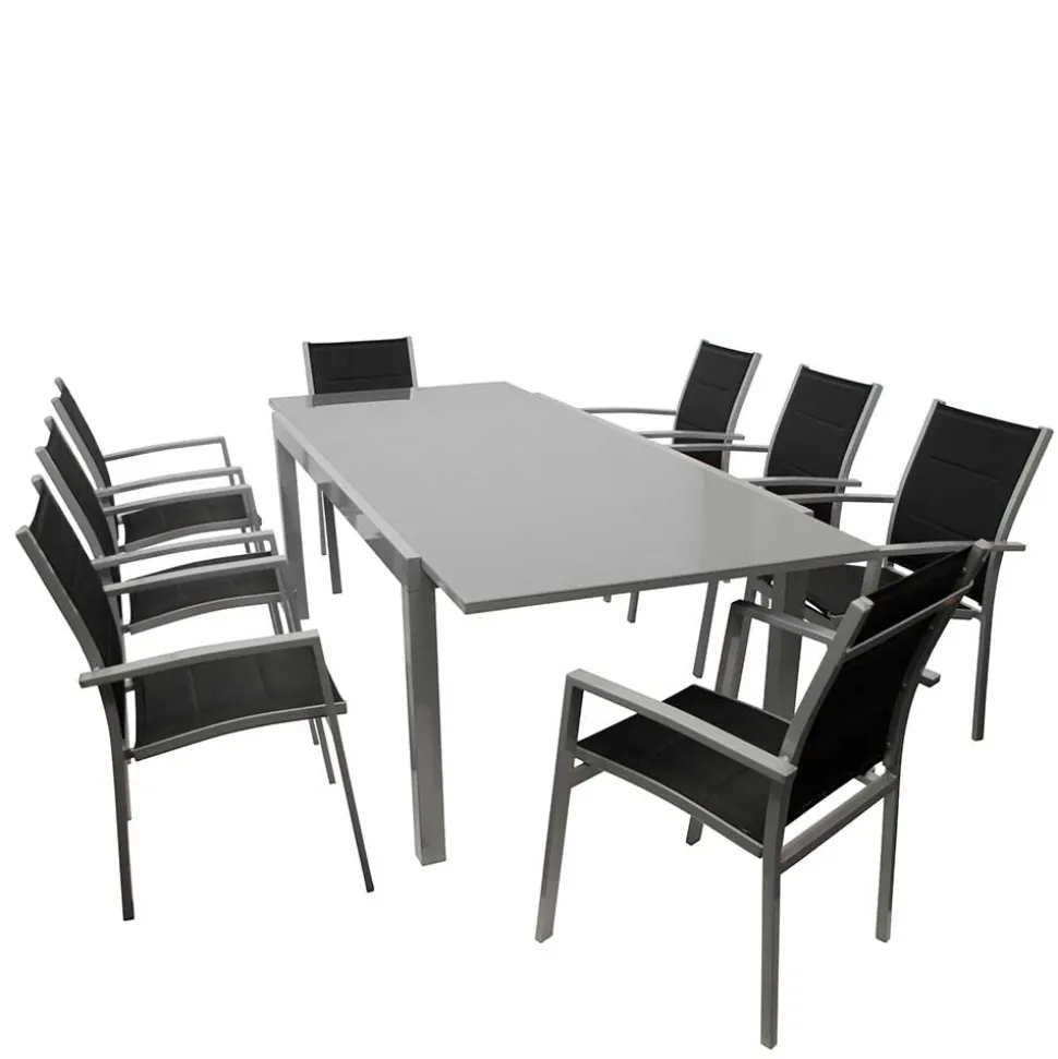 8 Personen Tischgruppe für Garten - Gestina (neunteilig)