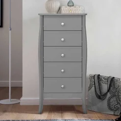5 Schubladen Hochkommode in Grau lackiert - Resivia
