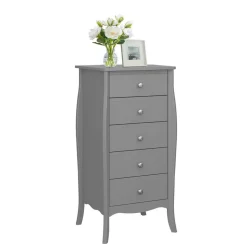 5 Schubladen Hochkommode in Grau lackiert - Resivia