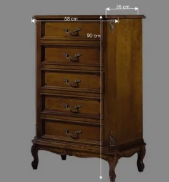 5 Schubladen Hochkommode im Italienischen Stil - Carlenna