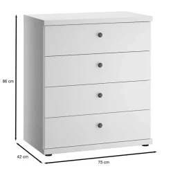 4 Schubladen Kommode mit Metallgriffen - Flinn