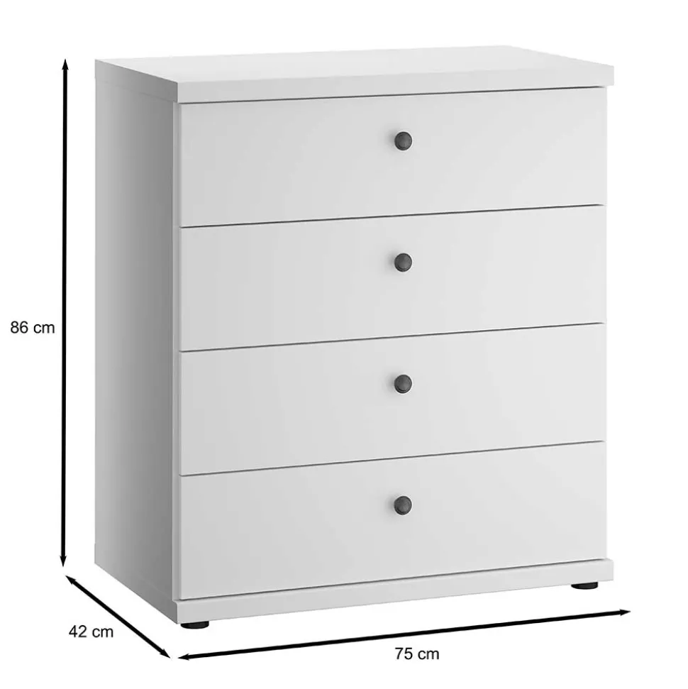 4 Schubladen Kommode mit Metallgriffen - Flinn