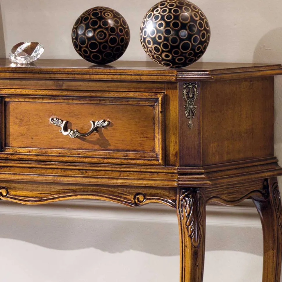 2 Schubladen Konsolentisch in Nussbaumfarben - Motiz