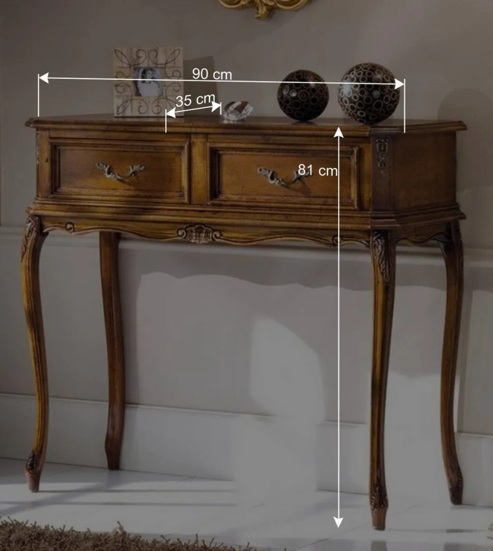 2 Schubladen Konsolentisch in Nussbaumfarben - Motiz