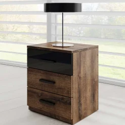 3 Schubladen Nachtkommode in Wildeiche dunkel - Ulpro