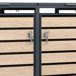 2 Tonnen Mülltonnenbox in Anthrazit & Holzoptik - Rodicca