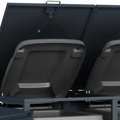 2 Tonnen Mülltonnenbox in Anthrazit & Holzoptik - Rodicca