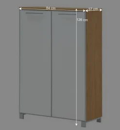 2 türiger Schuhschrank Wynoca in Weiß Glas beschichtet