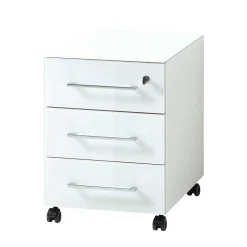 Abschließbarer Rollcontainer in Weiß - Fidania