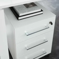 Abschließbarer Rollcontainer in Weiß - Fidania