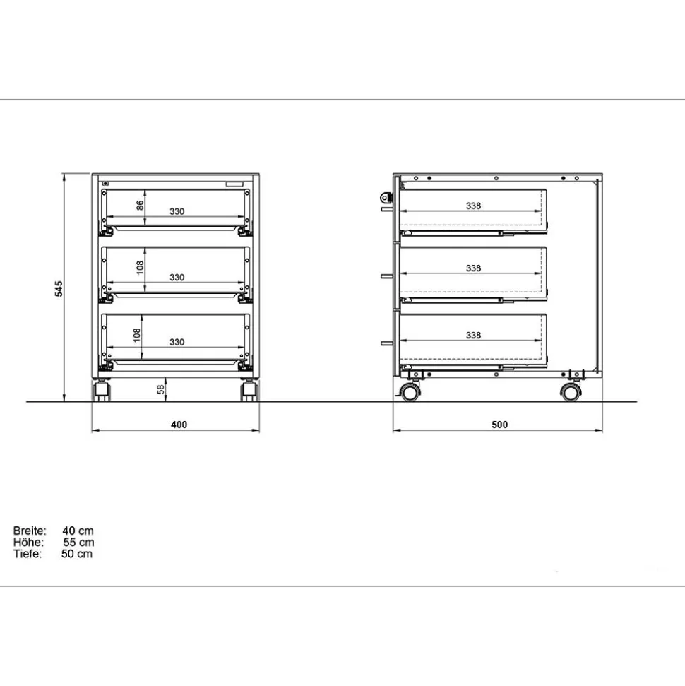 Abschließbarer Rollcontainer in Weiß - Fidania