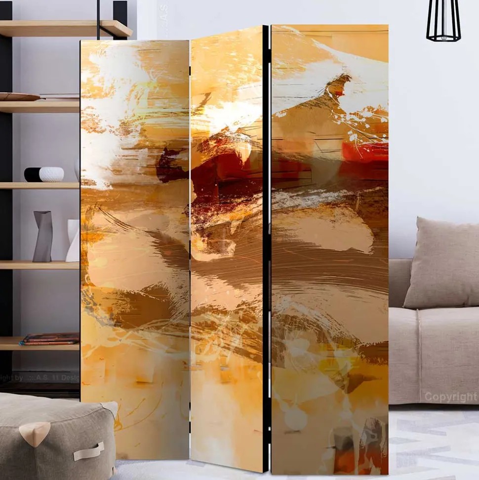 Abstrakt bedruckter Paravent aus Leinwand - Floys