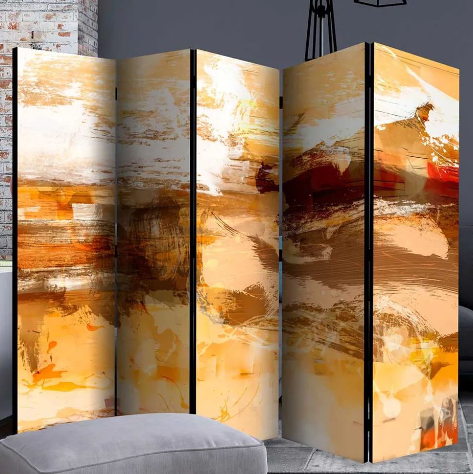 Abstrakt bedruckter Paravent aus Leinwand - Floys
