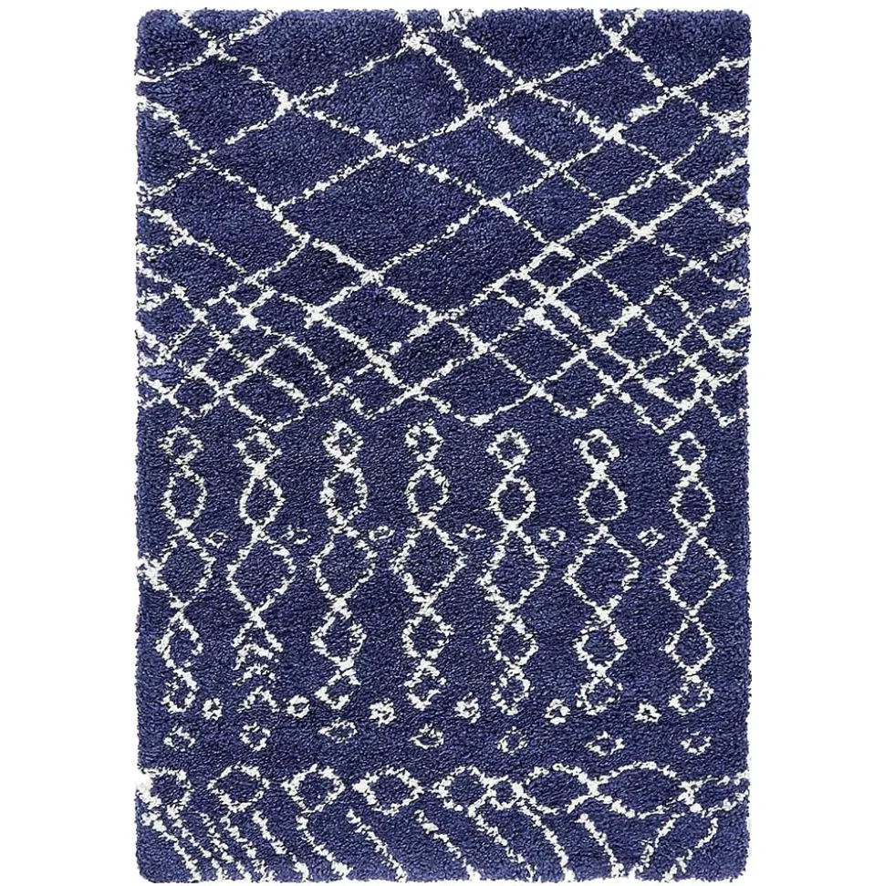 Abstrakt gemusterter Läufer Teppich in Blau - Gunnar