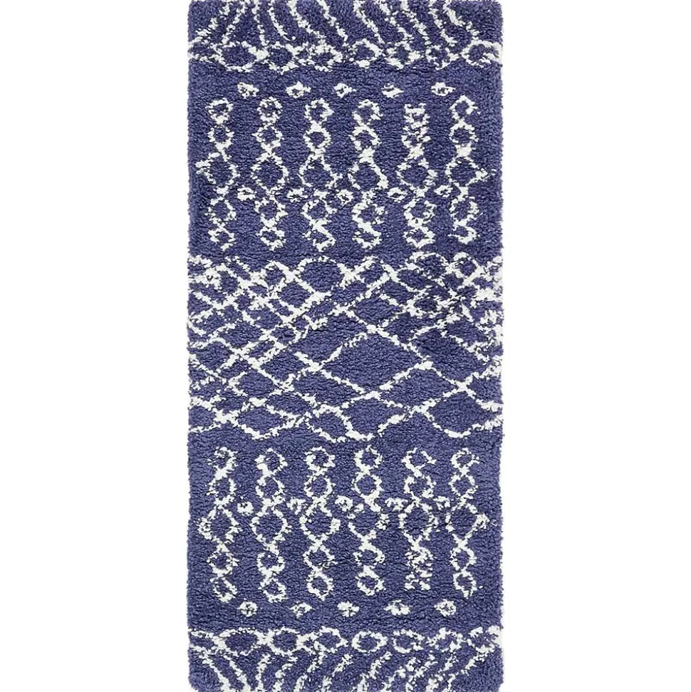 Abstrakt gemusterter Läufer Teppich in Blau - Gunnar