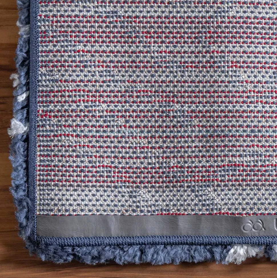 Abstrakt gemusterter Läufer Teppich in Blau - Gunnar