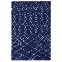 Abstrakt gemusterter Läufer Teppich in Blau - Gunnar