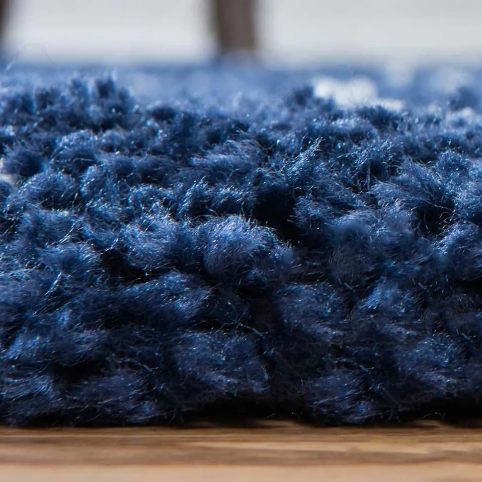 Abstrakt gemusterter Läufer Teppich in Blau - Gunnar