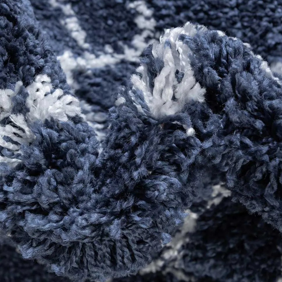 Abstrakt gemusterter Läufer Teppich in Blau - Gunnar