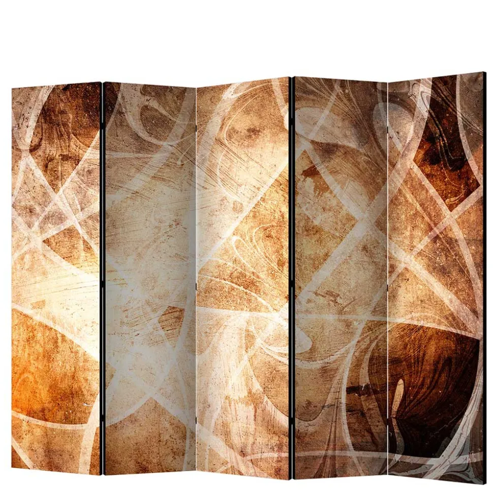 Abstrakter Print Paravent in Braun - Adinos