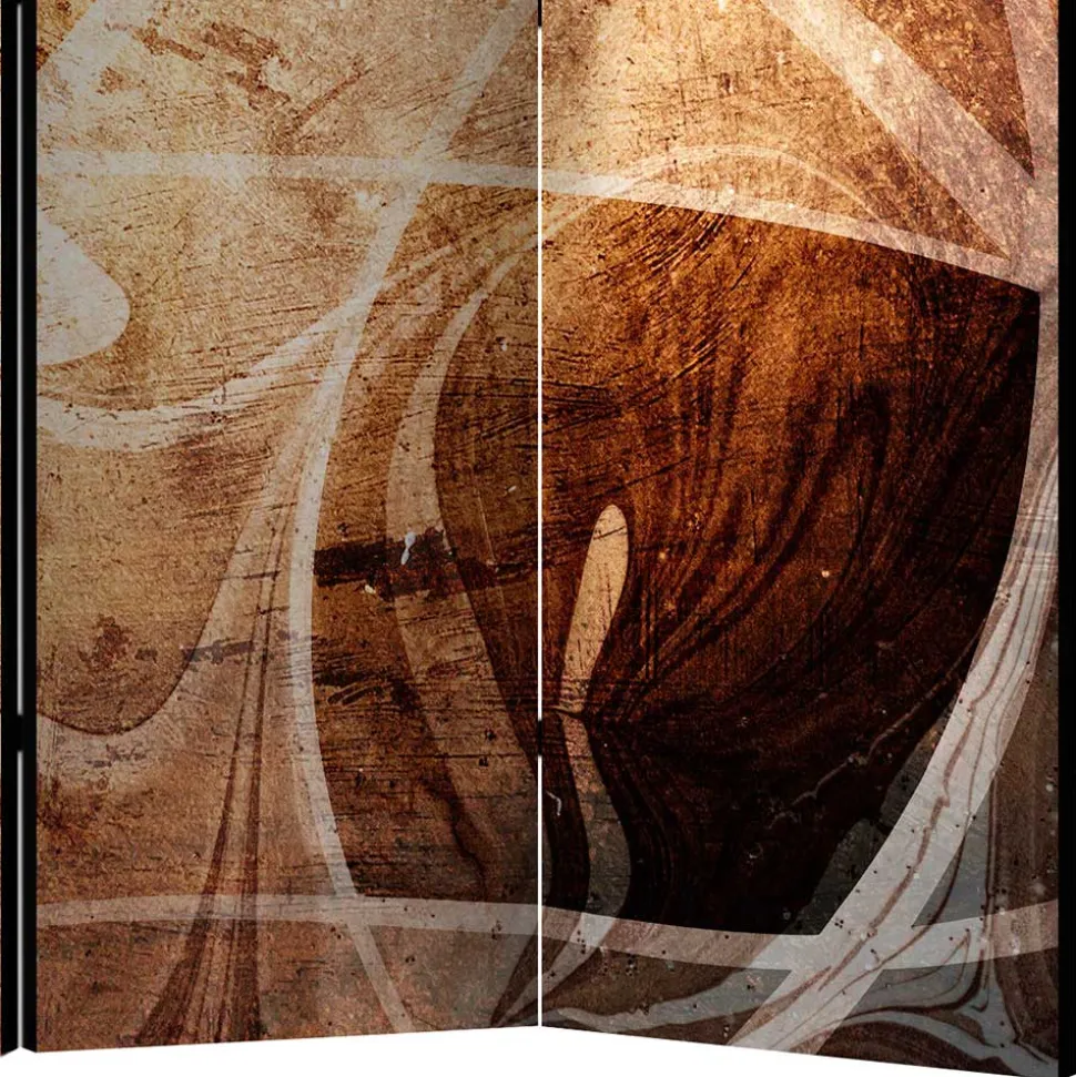 Abstrakter Print Paravent in Braun - Adinos