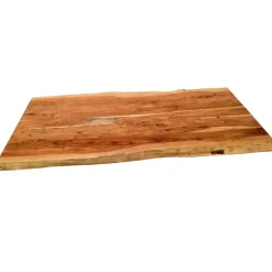 Akazie Baumkantentisch mit braunen X-Füßen - Tanja