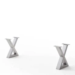 Akazie Esstischbank mit Edelstahl X-Beinen - Sarados