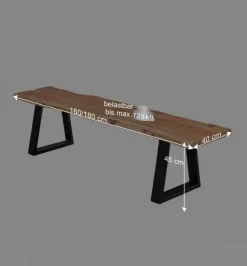 Akazie Holzbank Lussina mit Baumkante