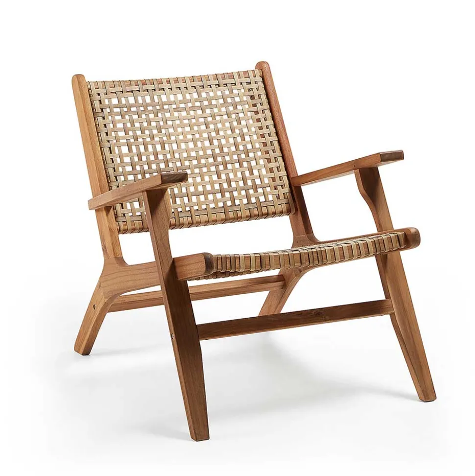 Akazie Holzsessel mit Rattan Geflecht - Foglia