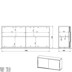 Aktenordnerschrank mit Schiebetüren - Tila