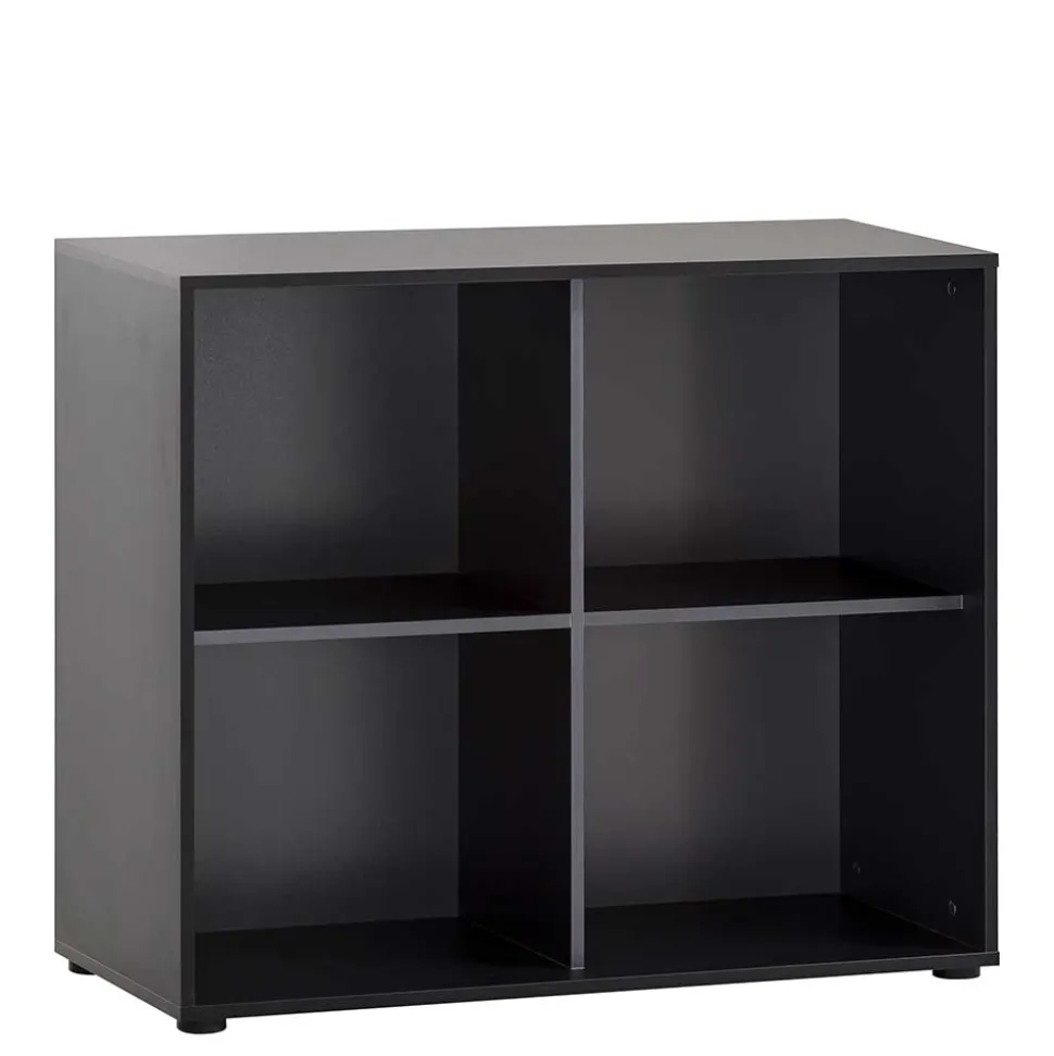 Aktenregal mit vier Fächern in Schwarz - Evasilica