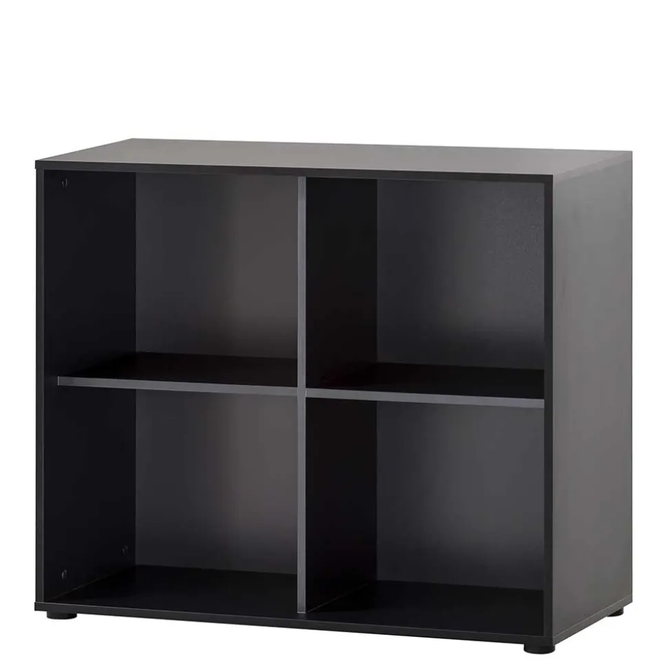 Aktenregal mit vier Fächern in Schwarz - Evasilica