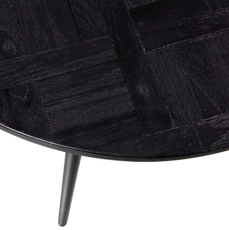 Altholz Beistelltisch aus Teak in Schwarz - Gagg