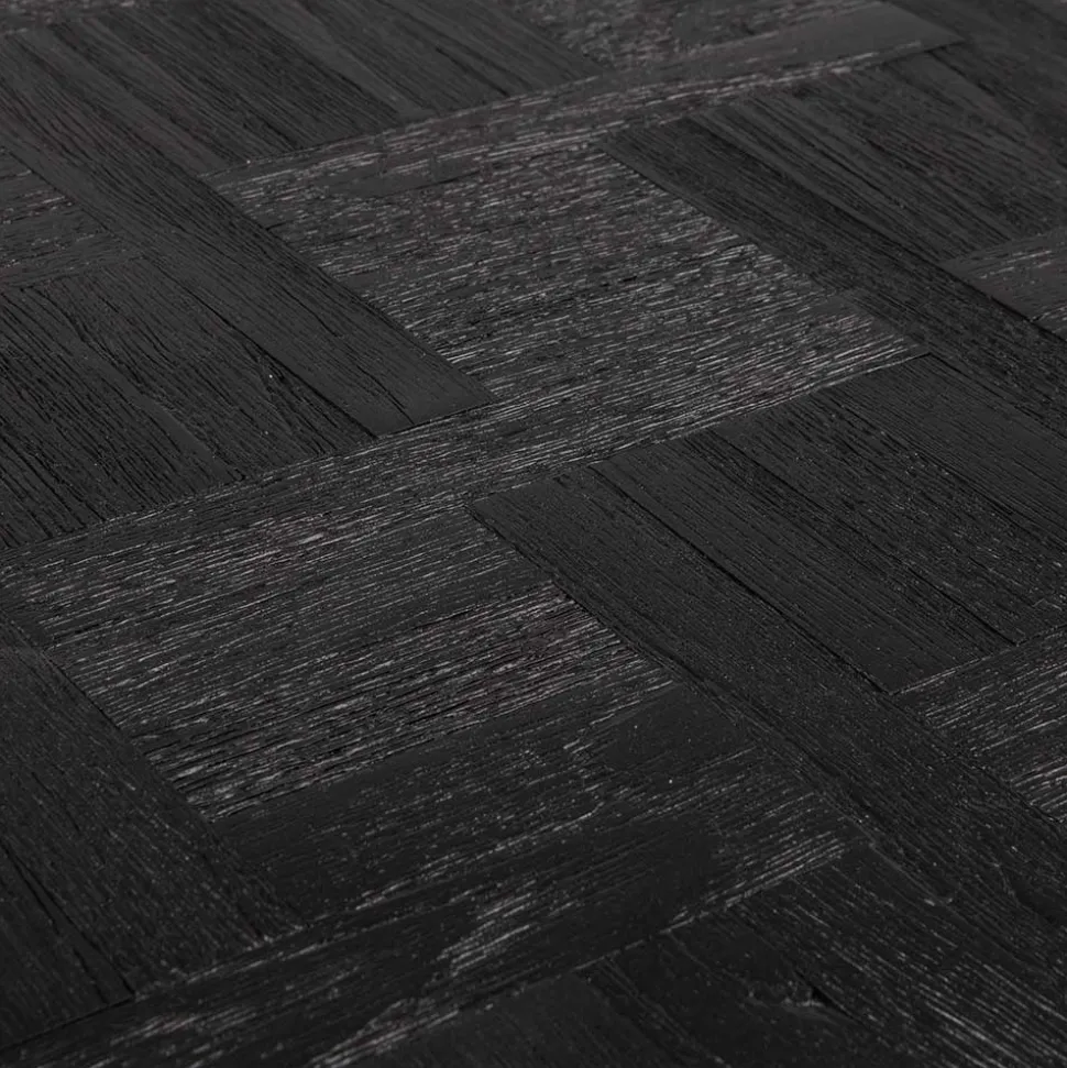 Altholz Beistelltisch aus Teak in Schwarz - Gagg