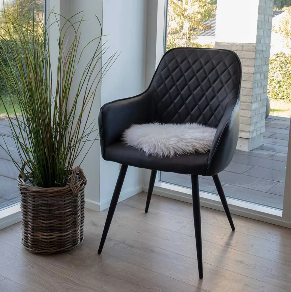 Altholz Esstisch & Kunstlederstühle - Plugravis (siebenteilig)