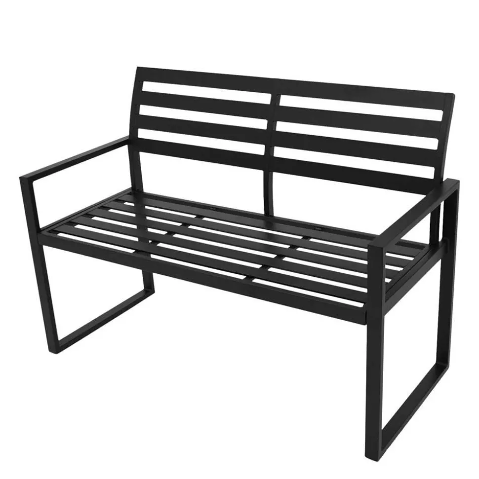 Aluminium Gartenbank in Schwarz - Casahan