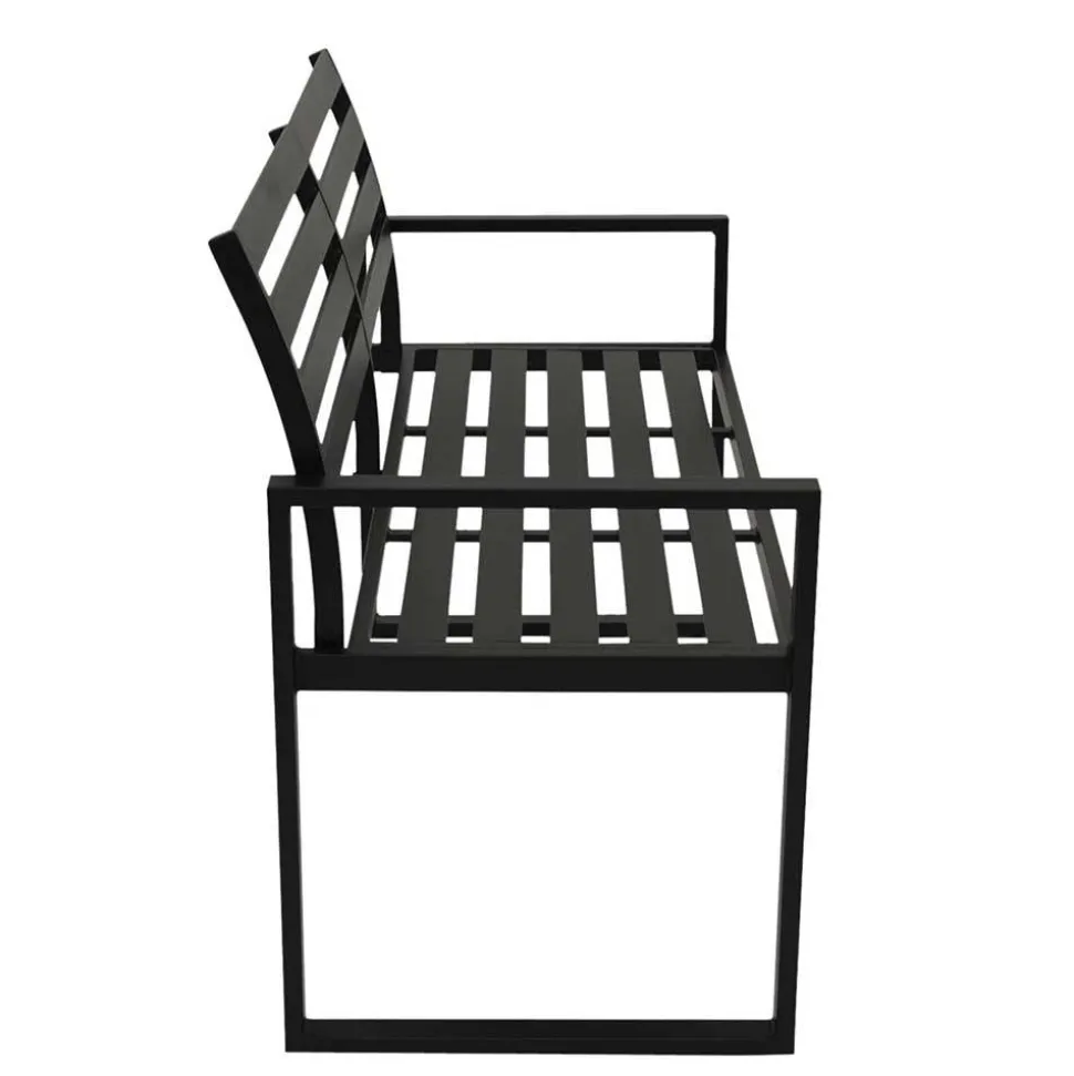 Aluminium Gartenbank in Schwarz - Casahan