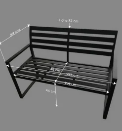 Aluminium Gartenbank mit Armlehnen - Calbanyara