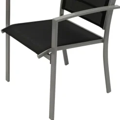 Aluminium Gartenstühle in Schwarz - Latiroca (4er Set)