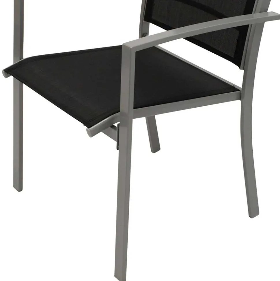 Aluminium Gartenstühle in Schwarz - Latiroca (4er Set)