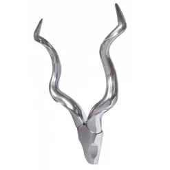 Aluminium Kudu Schädel mit Hörnern - hängende Deko - Filigrano