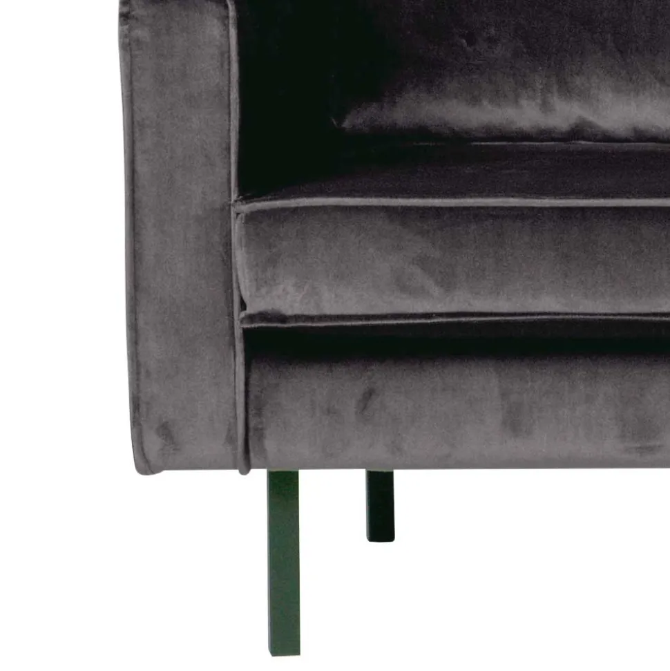 Anthrazitfarbene Samt Recamiere Ertrego mit Armlehne links