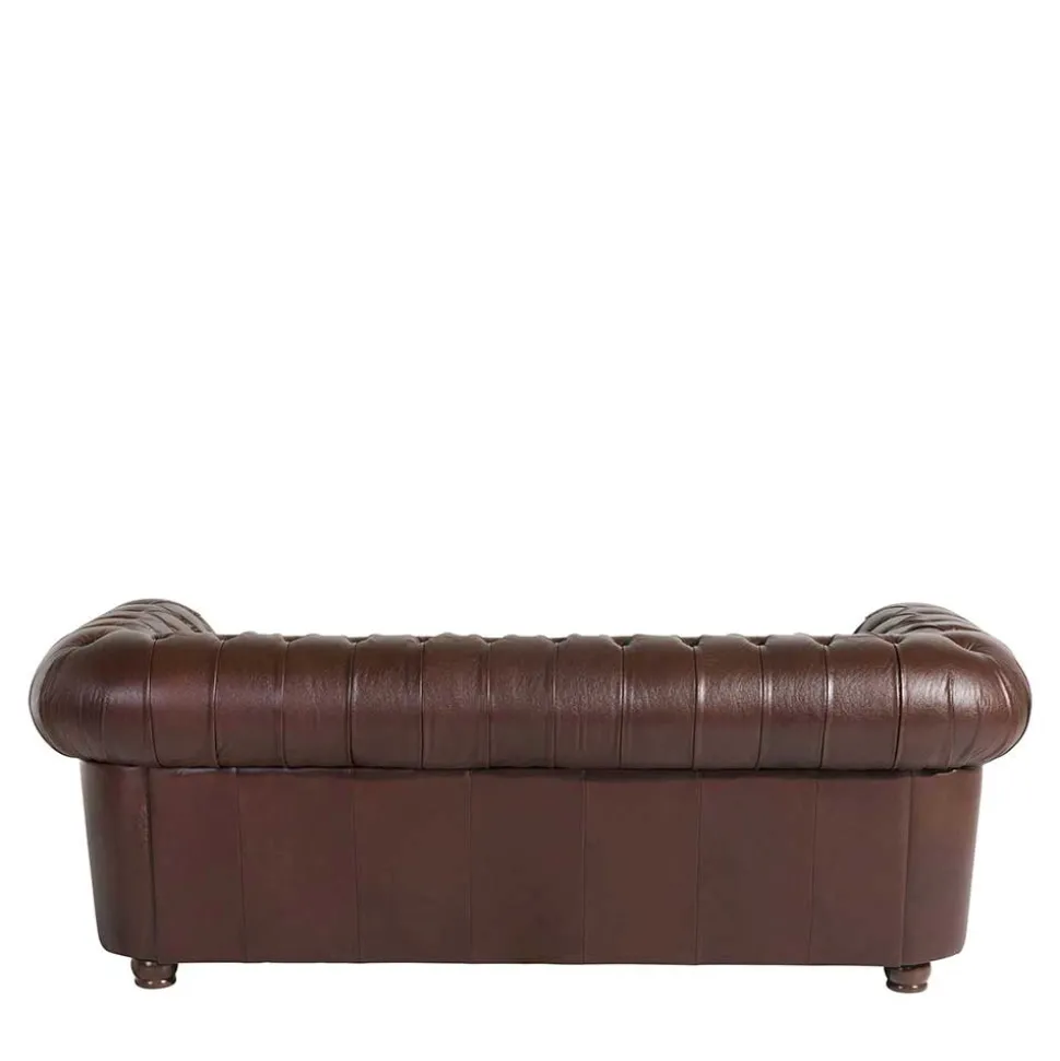 Antikleder Sofa in Braun - Chesterfield Style - Cementa