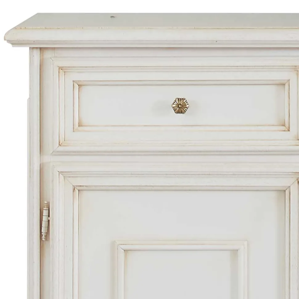 Antikweiße Kommode mit zwei Schubladen - Vicina