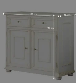 Antikweiße Kommode mit zwei Schubladen - Vicina