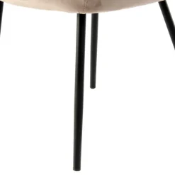 Aparter Tischsessel in Taupe Samtstoff - Volpedusa (2er Set)