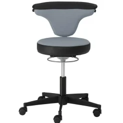 Arbeitshocker mit Lehne in Grau Schwarz - Camcupa