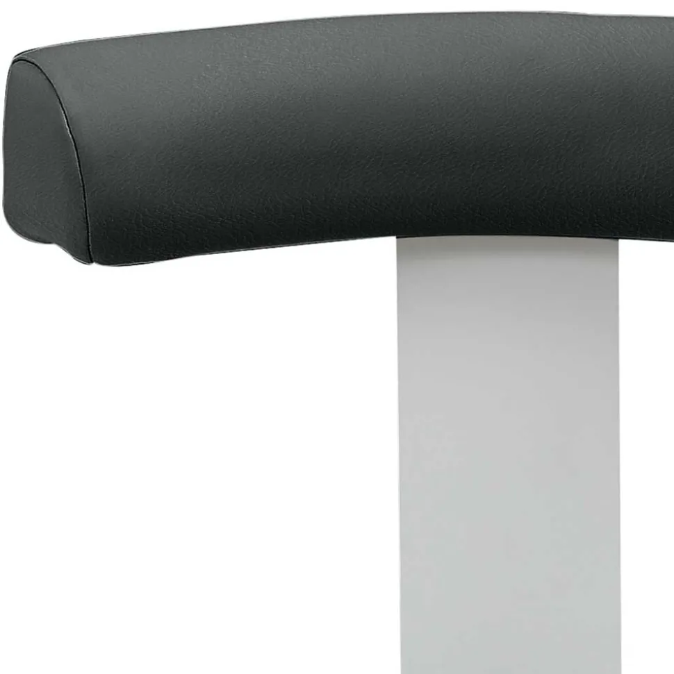 Arbeitshocker mit Lehne in Schwarz & Alu - Udjaca