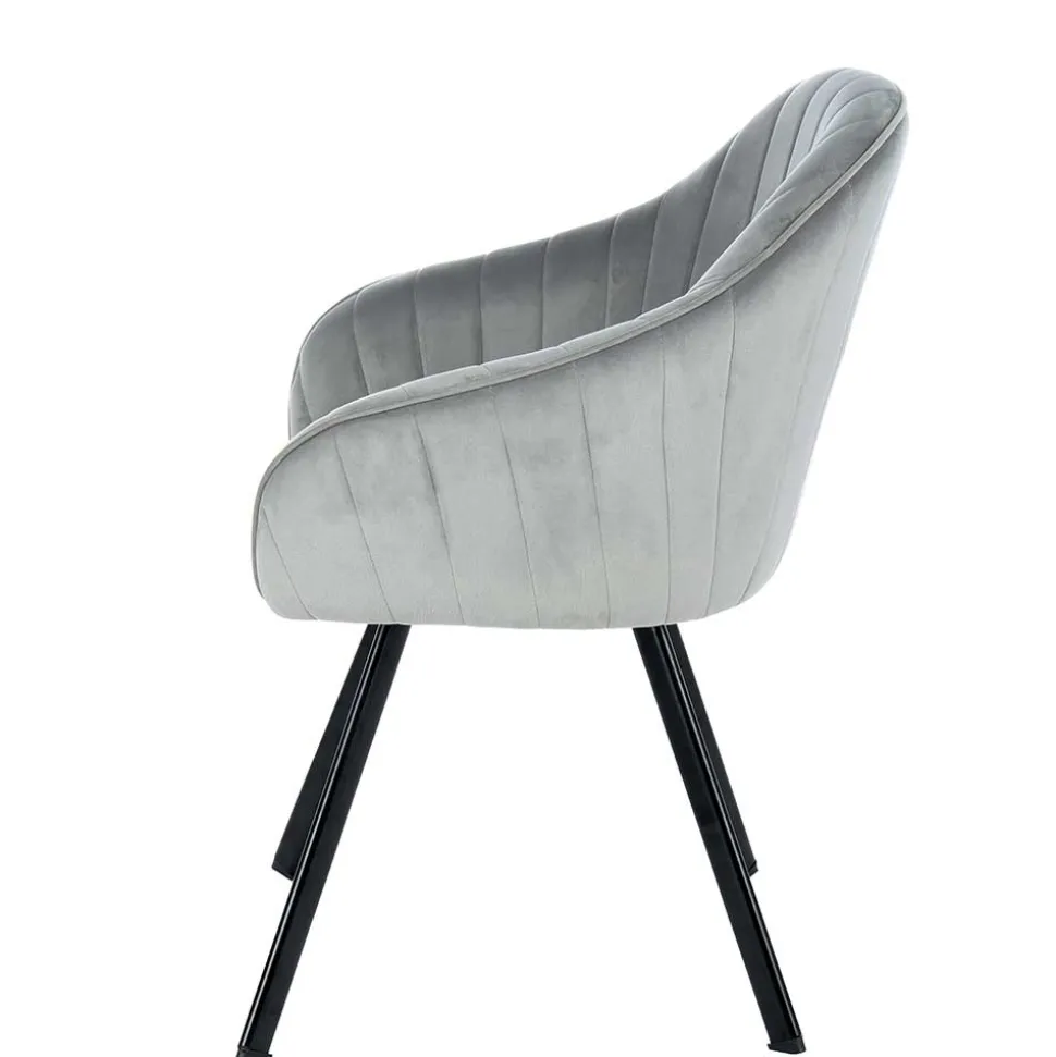 Armlehenstühle in Silber Grau - Ashento (2er Set)