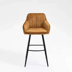 Armlehnen Barstühle in Ocker & Schwarz - Andim (2er Set)